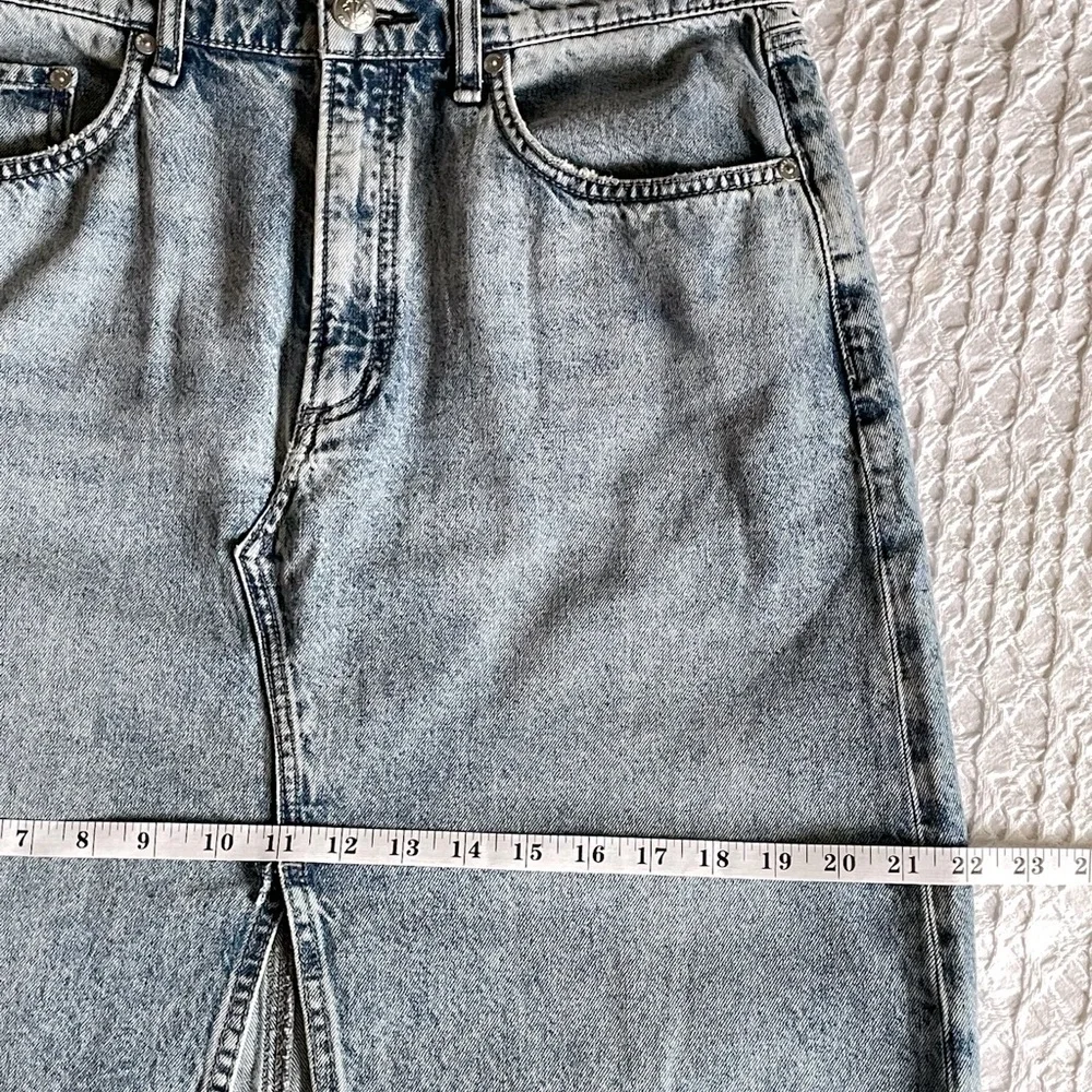 RAG & BONE Clara High Rise Denim Midi Skirt Sz 31 / 10 | 5-Pocket Classic